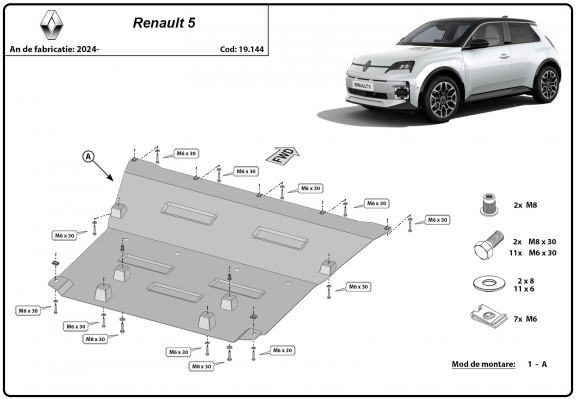 Unterfahrschutz für Motor der Marke Renault 5 E-Tech