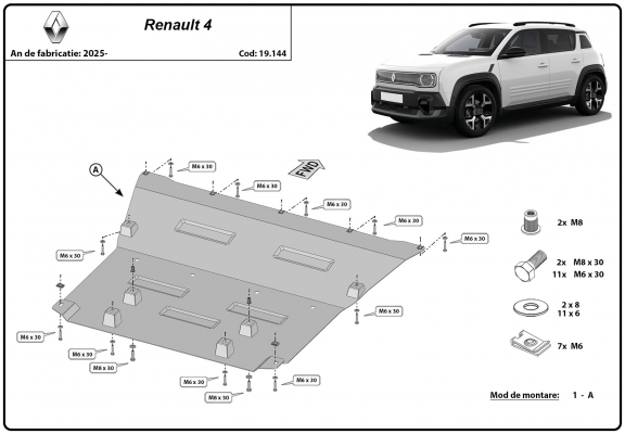 Unterfahrschutz für Motor der Marke Renault 4 E-Tech