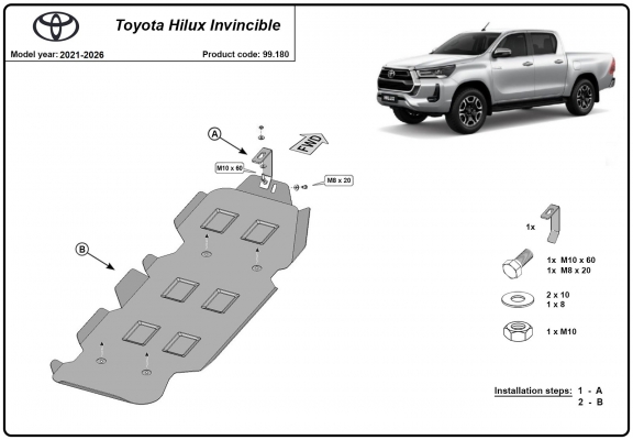 Stahschutz für Treibstofftank der Marke  Toyota Hilux Invincible