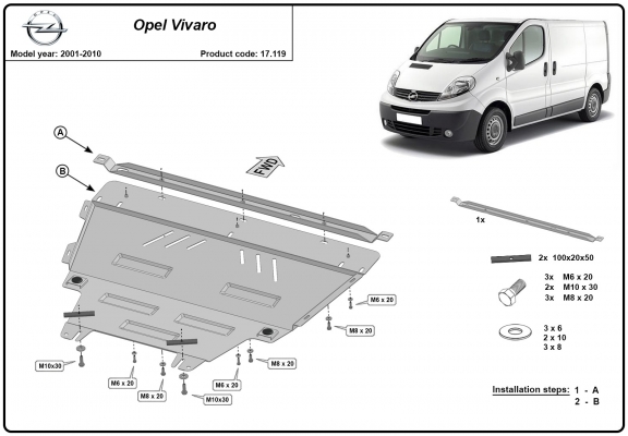 Unterfahrschutz für Motor der Marke Opel Vivaro A 