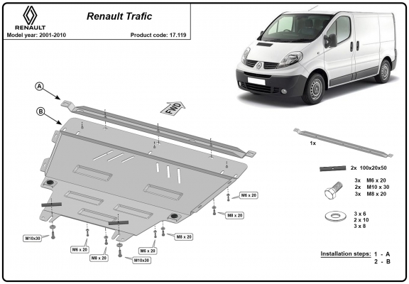 Unterfahrschutz für Motor der Marke Renault Trafic 2
