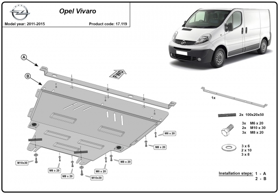 Unterfahrschutz für Motor der Marke Opel Vivaro A (2011-2014)