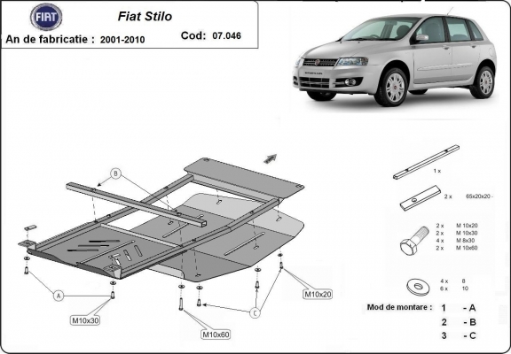 Unterfahrschutz für Motor der Marke Fiat Stilo