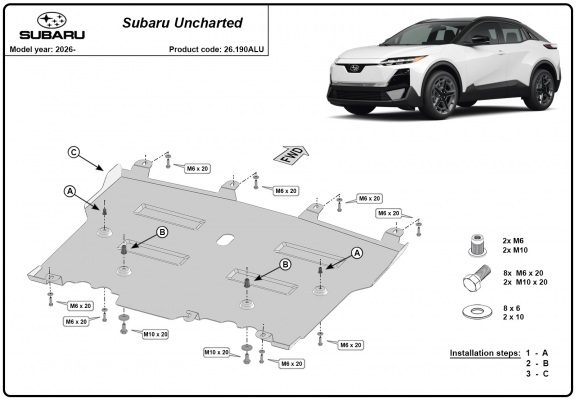 Aluminium Unterfahrschutz für Motor der Marke Subaru Uncharted