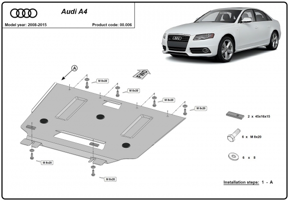 Stahl Getriebe Schutz für  Audi A4 4 B8