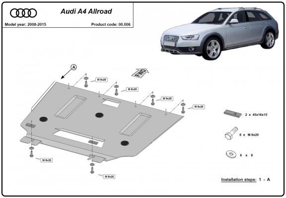 Stahl Getriebe Schutz für  Audi A4 B8 All Road