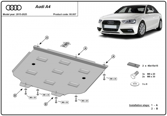 Stahl Getriebe Schutz für  Audi A4 B9