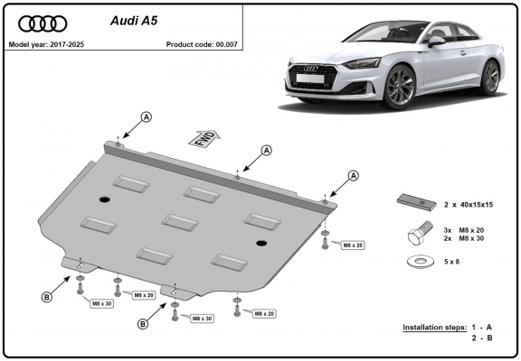Stahl Getriebe Schutz für Audi A5