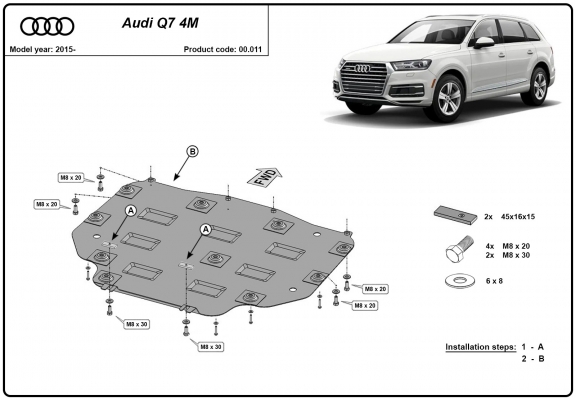 Stahl Getriebe Schutz für  Audi Q7 