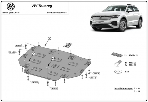 Stahl Getriebe Schutz für  VW Touareg