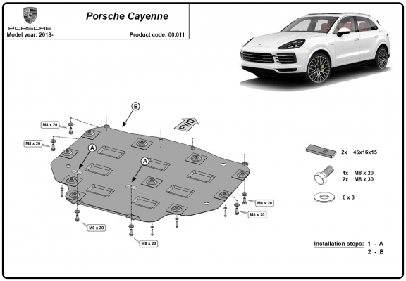 Stahl Getriebe Schutz für  Porsche Cayenne