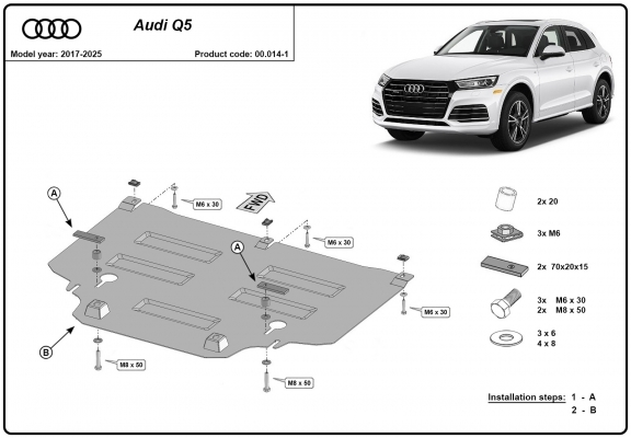 Stahl Getriebe Schutz für  Audi Q5