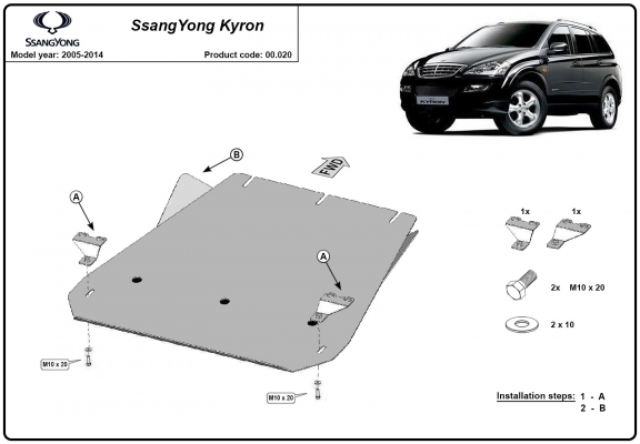 Stahl Getriebe Schutz für  SsangYong Kyron