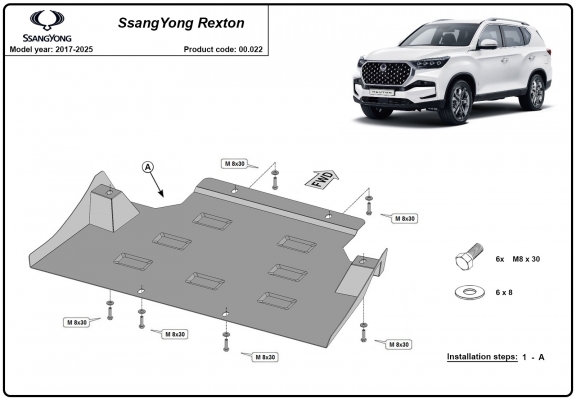 Stahl Getriebe Schutz für  SsangYong Rexton 