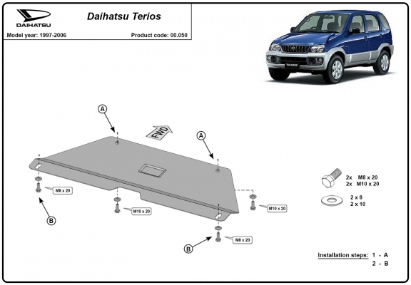 Stahl Getriebe Schutz für  Daihatsu Terios