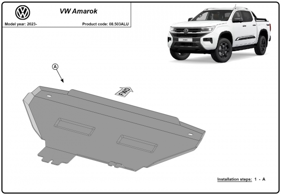 Unterer Aluminium-Kühlerschutz für den Volkswagen Amarok