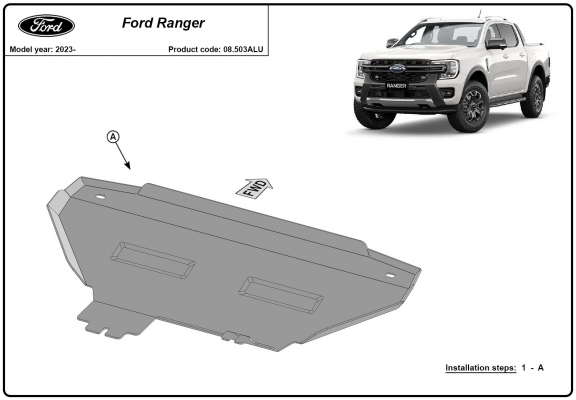 Unterer Aluminium-Kühlerschutz für den Ford Ranger