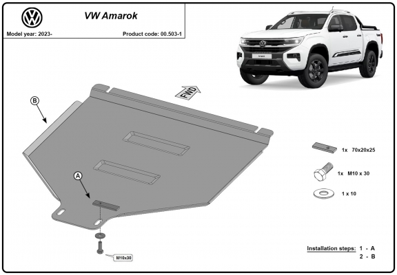 Unterfahrschutz aus Stahl für Automatikgetriebe der Marke Volkswagen Amarok 2 