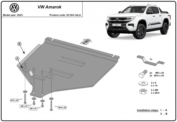 Aluminium Getriebe Schutz für Volkswagen Amarok