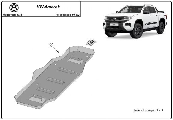Stahlschutz für Treibstofftank der Marke Volkswagen Amarok (MB3G9A147CF; 2643728)