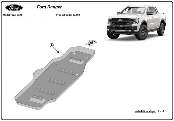 Stahlschutz für Treibstofftank der Marke Ford Ranger (MB3G9A147CF; 2643728)