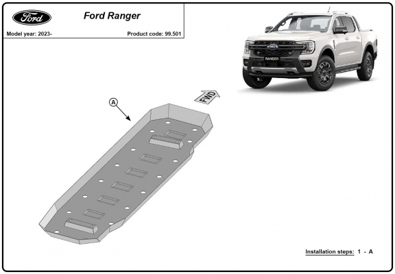 Stahlschutz für Treibstofftank der Marke Ford Ranger 