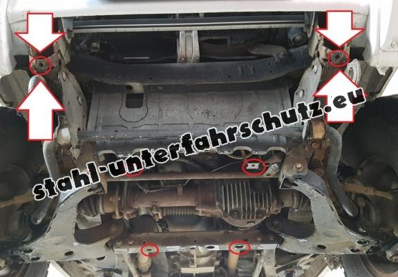 Unterfahrschutz für Motor und  kühler aus Stahl für  Mitsubishi Pajero 3 (V60, V70)
