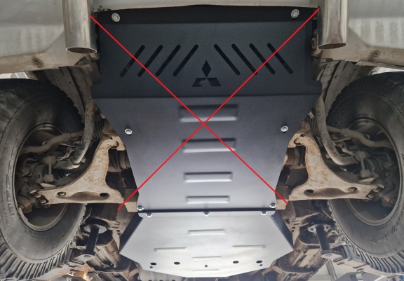 Getriebe schutz aus Stahl für  Mitsubishi Pajero 3 (V60, V70) Vers. 2.0