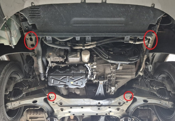 Aluminium Unterfahrschutz für Motor und Getriebe für den Ford Transit Custom - FWD